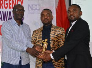 Mallam Yusuf Alli presents SAEMA Award 2019 to Twins Police Officers, Hassan and Husseini Gimba in Abuja